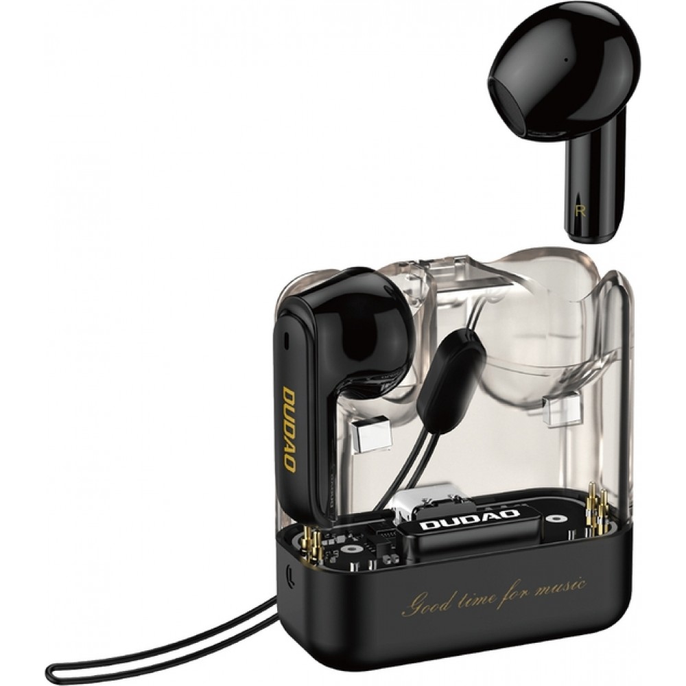 Dudao U18Pro écouteurs Bluetooth 5.3 TWS ergonomiques 6h d'autonomie- Noir