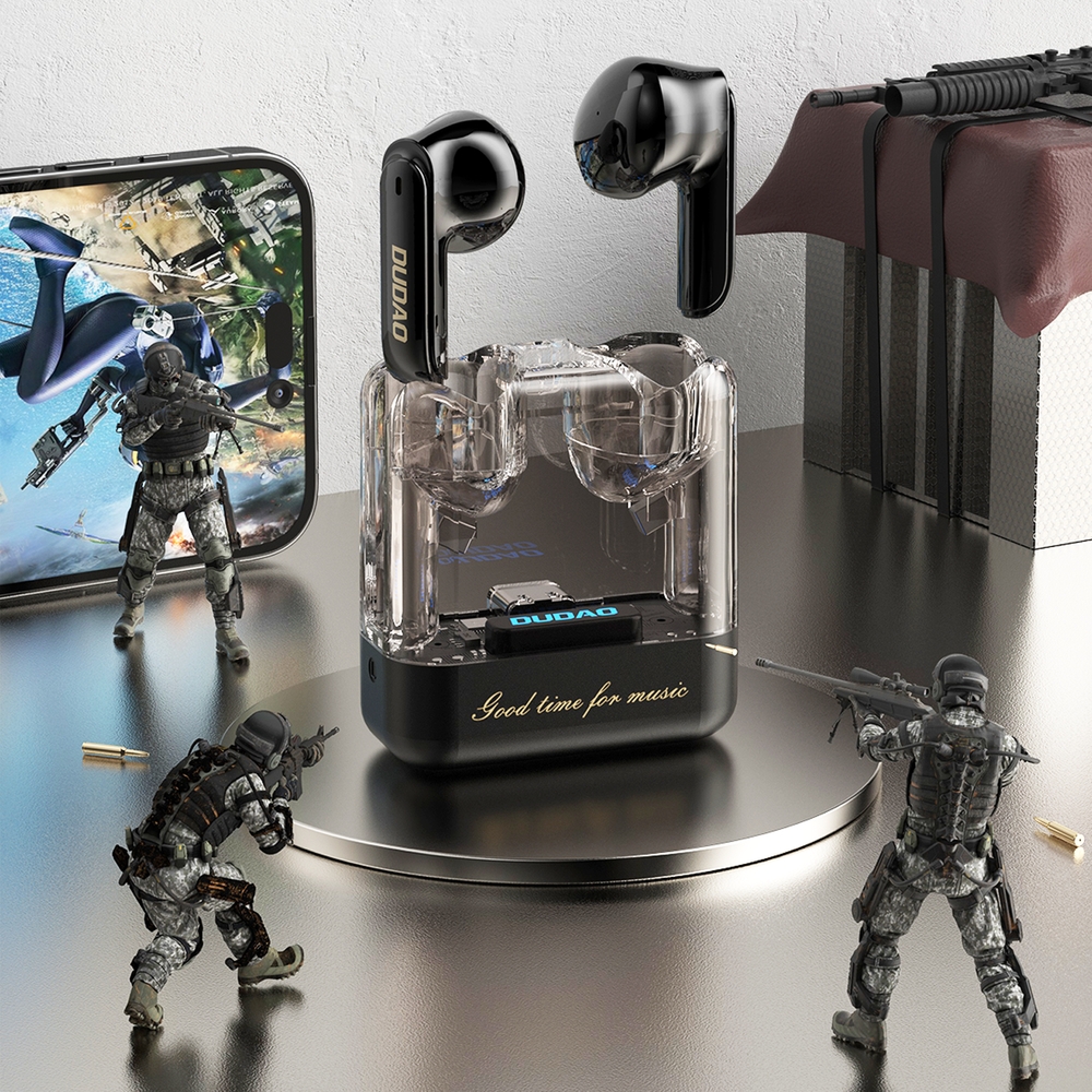 Dudao U18Pro écouteurs Bluetooth 5.3 TWS ergonomiques 6h d'autonomie- Noir