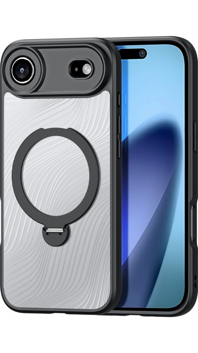 iPhone 17 Air Case Hülle - Dux Ducis Aimo Mag Serie mit Halterung und Magnetring - Schwarz