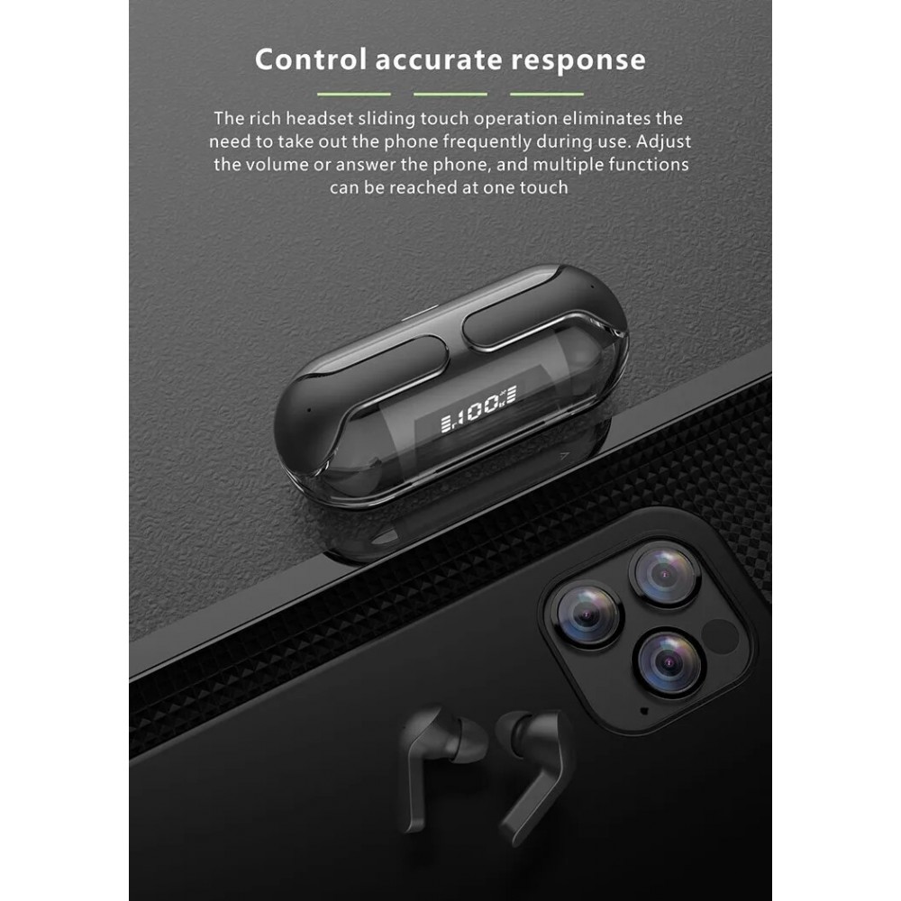 Bluetooth Kopfh&ouml;rer F80 Q26 Pro TWS mit LED-Display lange Akkulaufzeit f&uuml;r Sport und Gaming - Gr&uuml;n