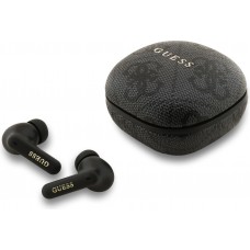 Écouteurs Bluetooth Guess PU 4G Script Logo ENC TWS assistant vocal et autonomie 16h - Noir