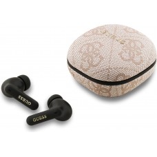 Bluetooth Kopfhörer Guess PU 4G Script Logo ENC TWS mit Sprachassistent und 16h Akkulaufzeit - Rosa