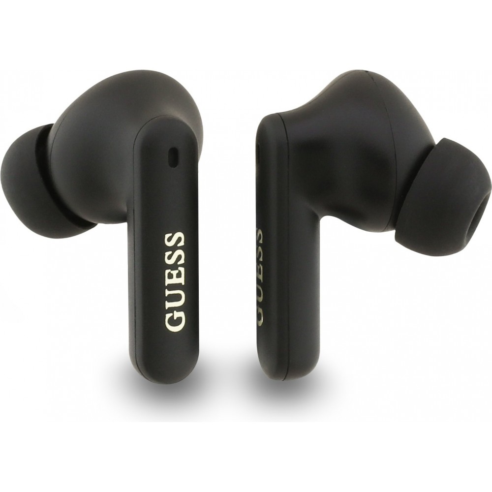 Écouteurs Bluetooth Guess PU 4G Script Logo ENC TWS assistant vocal et autonomie 16h - Noir