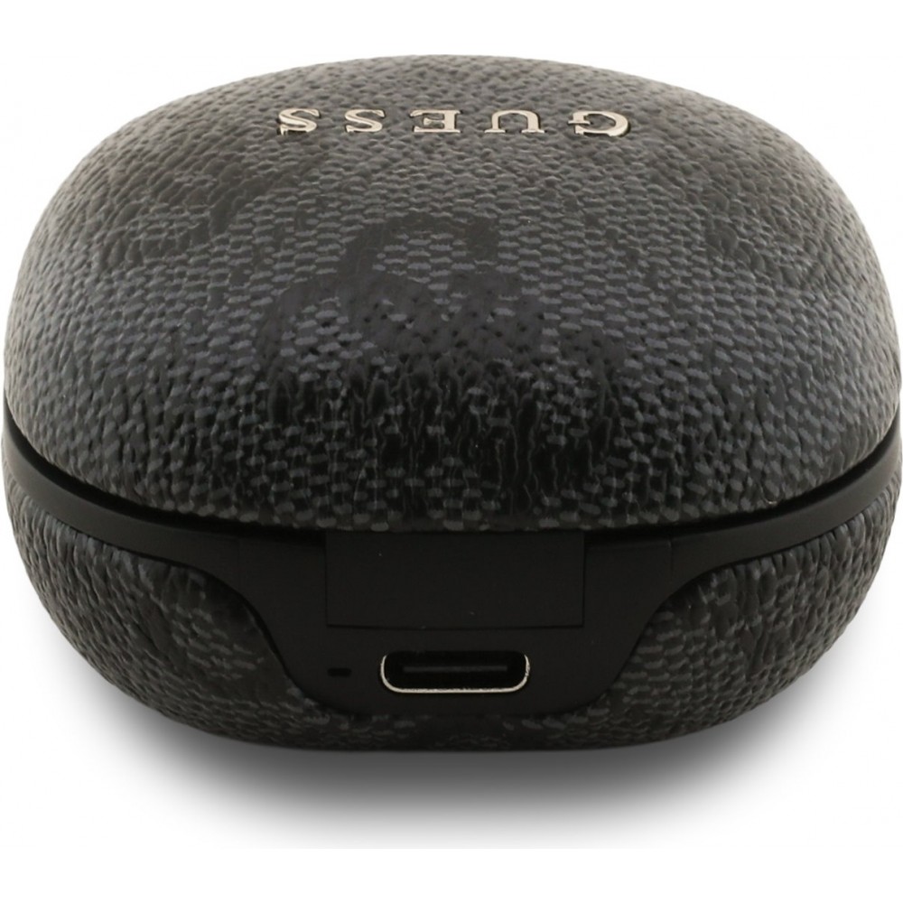 Écouteurs Bluetooth Guess PU 4G Script Logo ENC TWS assistant vocal et autonomie 16h - Noir