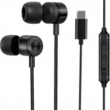 USB-C In-Ear Kopfhörer mit Silikon-Ohrstöpseln (3 Größen) und integrierter Lautstärkeregelung
