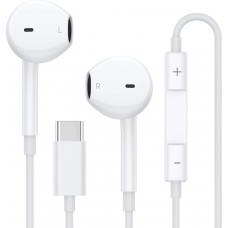 In-Ear USB-C Kopfh&ouml;rer mit integriertem Mikrofon Lautst&auml;rkeregelung Hi-Fi-Stereo-Sound - Weiss