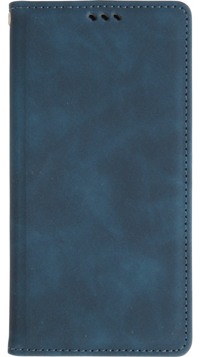 iPhone 17 Air Leder Tasche - Flip Wallet vintage mit Magnetverschluss und Kartenhalter - Blau
