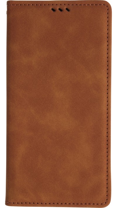 iPhone 17 Air Leder Tasche - Flip Wallet vintage mit Magnetverschluss und Kartenhalter - Braun