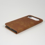 iPhone 17 Air Leder Tasche - Flip Wallet vintage mit Magnetverschluss und Kartenhalter - Braun