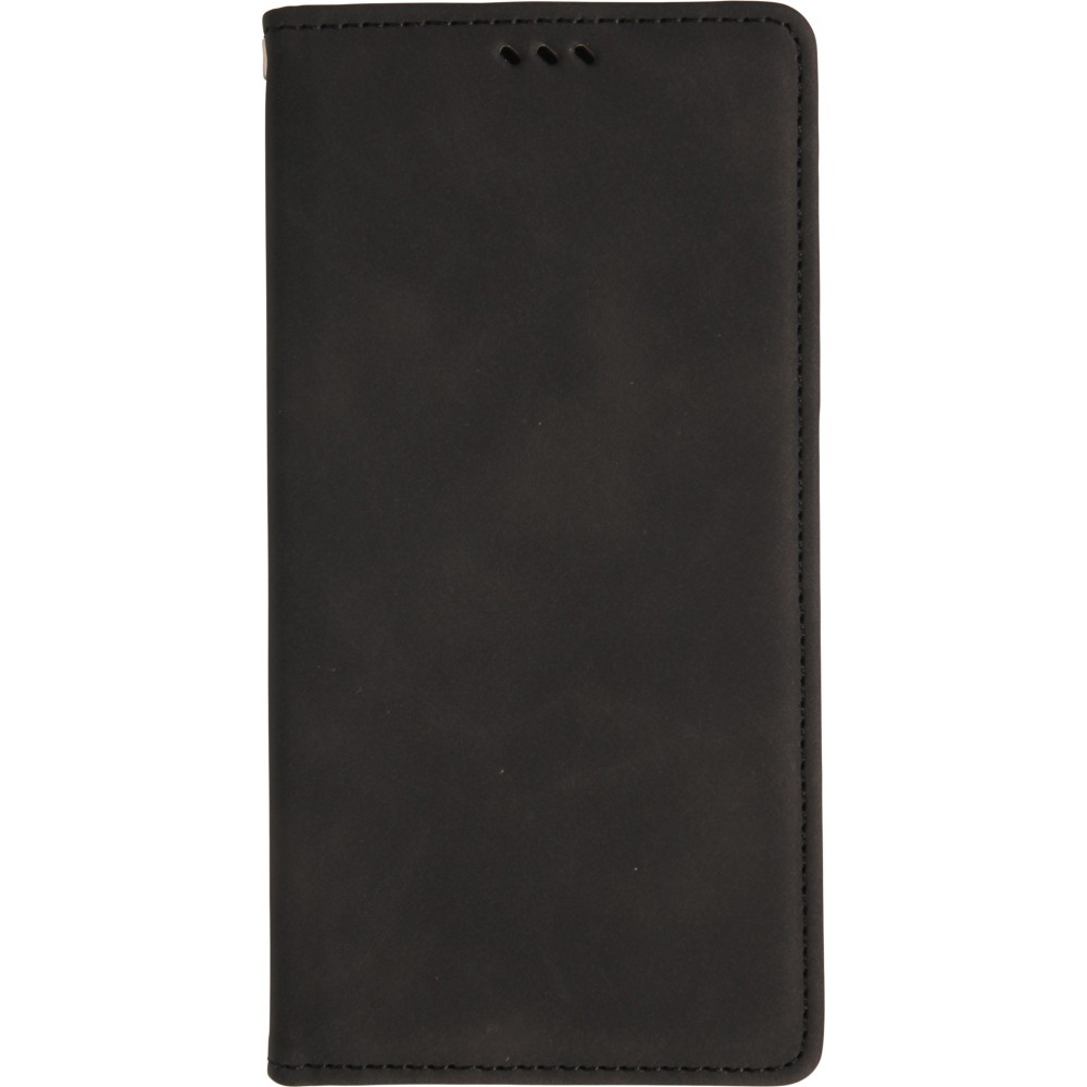 iPhone 17 Air Leder Tasche - Flip Wallet vintage mit Magnetverschluss und Kartenhalter - Schwarz