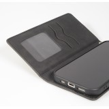 iPhone 17 Air Leder Tasche - Flip Wallet vintage mit Magnetverschluss und Kartenhalter - Schwarz