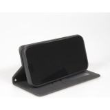 iPhone 17 Air Leder Tasche - Flip Wallet vintage mit Magnetverschluss und Kartenhalter - Schwarz