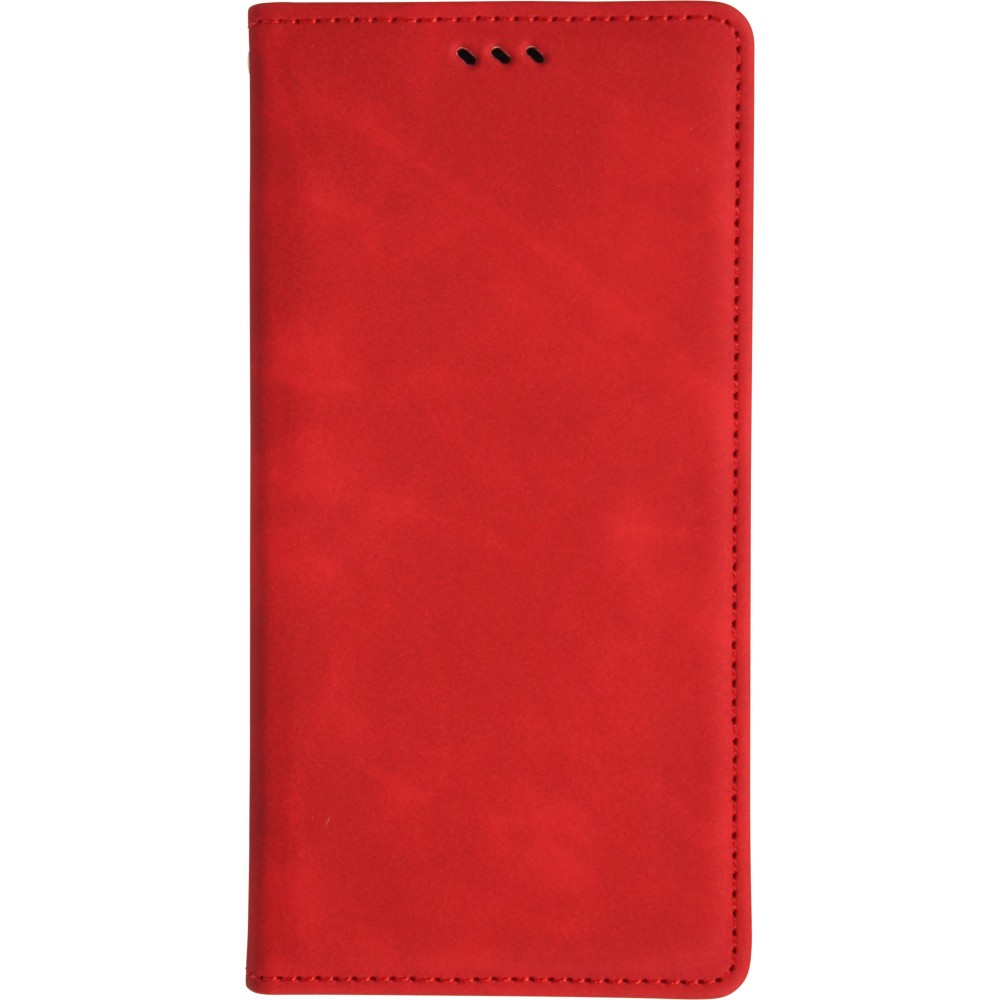 Leder Tasche Case iPhone 17 Air - Flip Wallet vintage mit Magnetverschluss und Kartenhalter - Rot