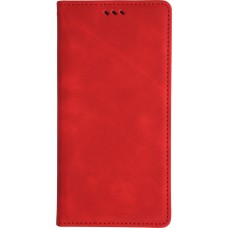 Leder Tasche Case iPhone 17 Air - Flip Wallet vintage mit Magnetverschluss und Kartenhalter - Rot