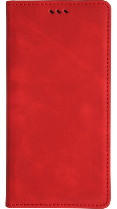Leder Tasche Case iPhone 17 Air - Flip Wallet vintage mit Magnetverschluss und Kartenhalter - Rot