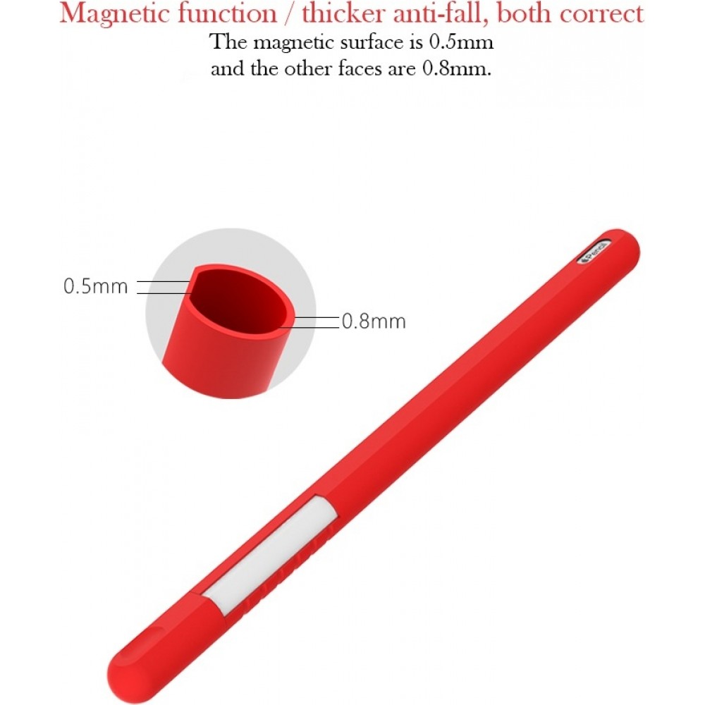 &Eacute;tui silicone souple pour Apple Pencil 2e g&eacute;n&eacute;ration avec support protection compl&egrave;te - Blanc - Apple Pencil