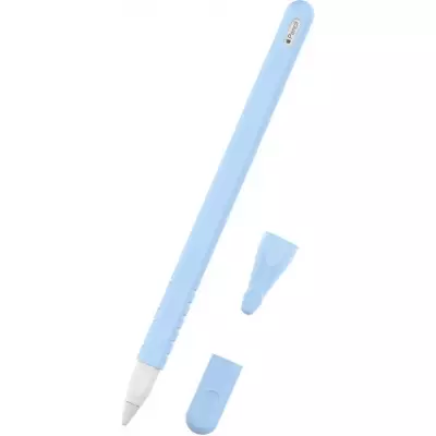 Flexibles Silikonetui f&uuml;r Apple Pencil 2. Generation mit vollst&auml;ndigem Schutz und Halterung - Blau - Apple Pencil