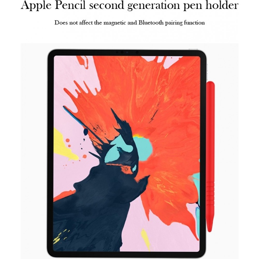 &Eacute;tui silicone souple pour Apple Pencil 2e g&eacute;n&eacute;ration avec support protection compl&egrave;te - Jaune - Apple Pencil