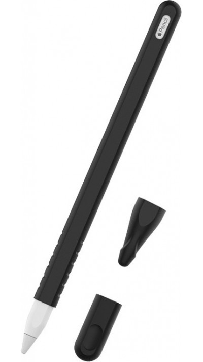 Flexibles Silikonetui f&uuml;r Apple Pencil 2. Generation mit vollst&auml;ndigem Schutz und Halterung - Schwarz - Apple Pencil