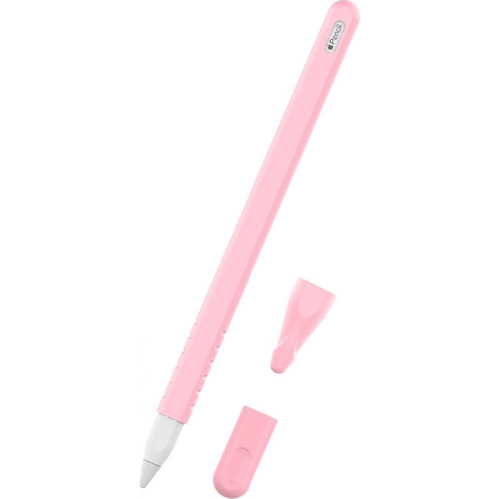 &Eacute;tui silicone souple pour Apple Pencil 2e g&eacute;n&eacute;ration avec support protection compl&egrave;te - Rose - Apple Pencil