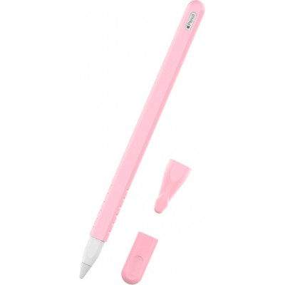 &Eacute;tui silicone souple pour Apple Pencil 2e g&eacute;n&eacute;ration avec support protection compl&egrave;te - Rose - Apple Pencil