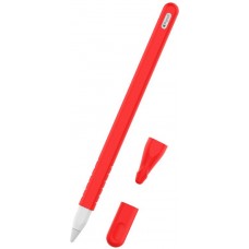 &Eacute;tui silicone souple pour Apple Pencil 2e g&eacute;n&eacute;ration avec support protection compl&egrave;te - Rouge - Apple Pencil