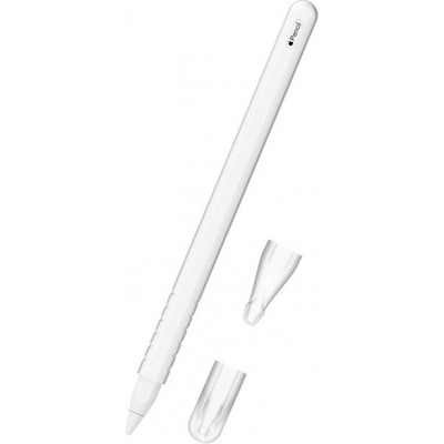 &Eacute;tui silicone souple pour Apple Pencil 2e g&eacute;n&eacute;ration avec support protection compl&egrave;te - Transparent - Apple Pencil