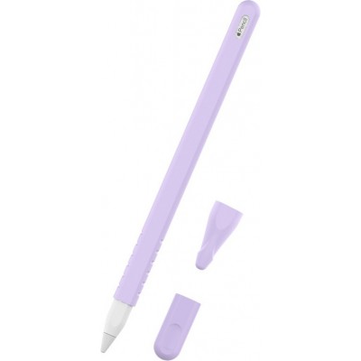 &Eacute;tui silicone souple pour Apple Pencil 2e g&eacute;n&eacute;ration avec support protection compl&egrave;te - Violet - Apple Pencil