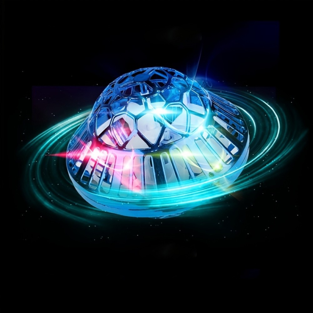 Fly spinning ball 360&deg; ballon volant lumineux &agrave; induction magique rotatif intelligent pour enfants - Bleu