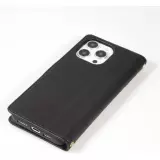 iPhone 16 Pro Case H&uuml;lle - Elegante Flip-Matratze mit Magnetverschluss Trageschlaufe und Kartenf&auml;chern - Schwarz