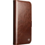 Fourre iPhone 17 Air - Flip Qialino cuir véritable avec fermeture magnétique - Brun