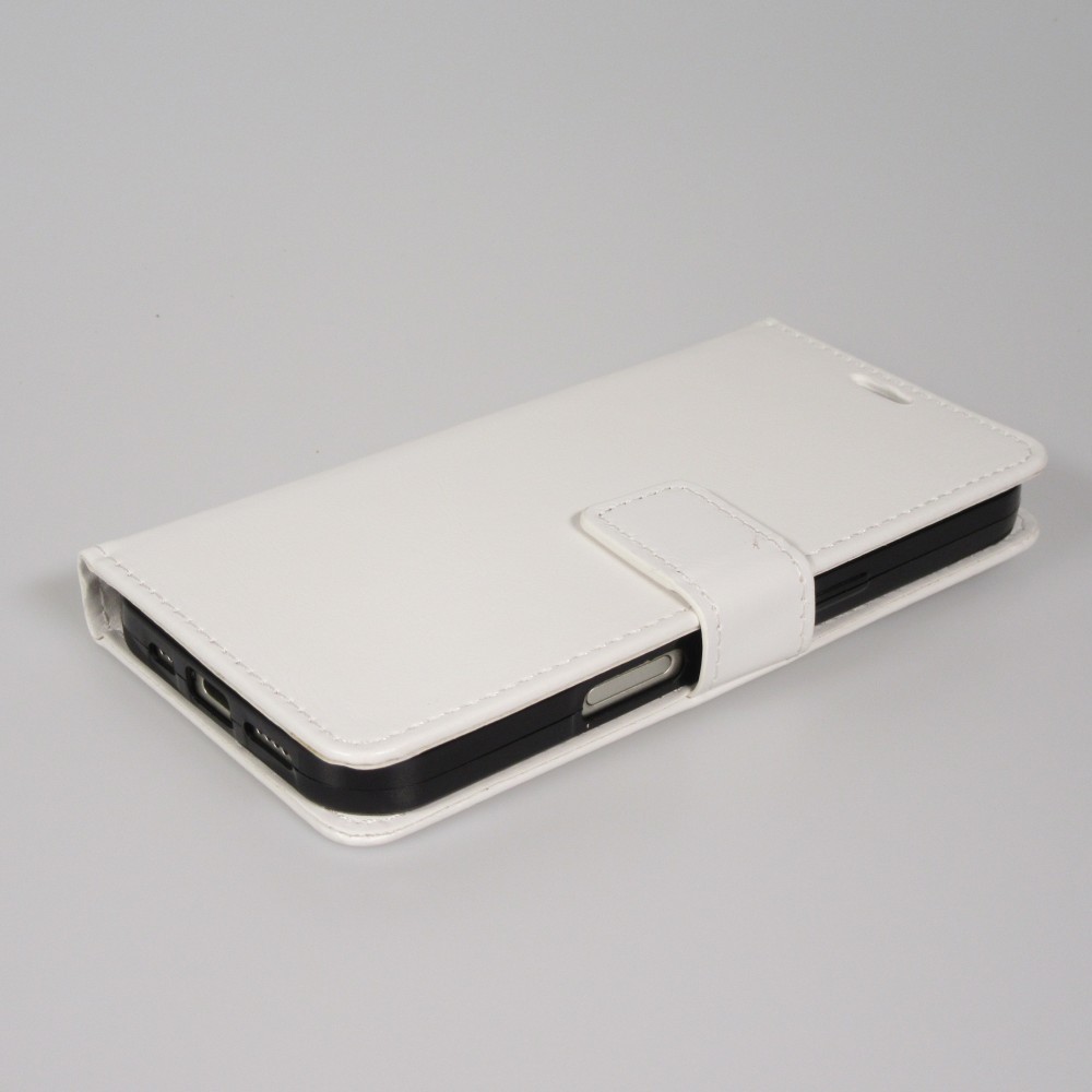 Hülle iPhone 17 Air - Premium Flip Leder Tasche - Weiss