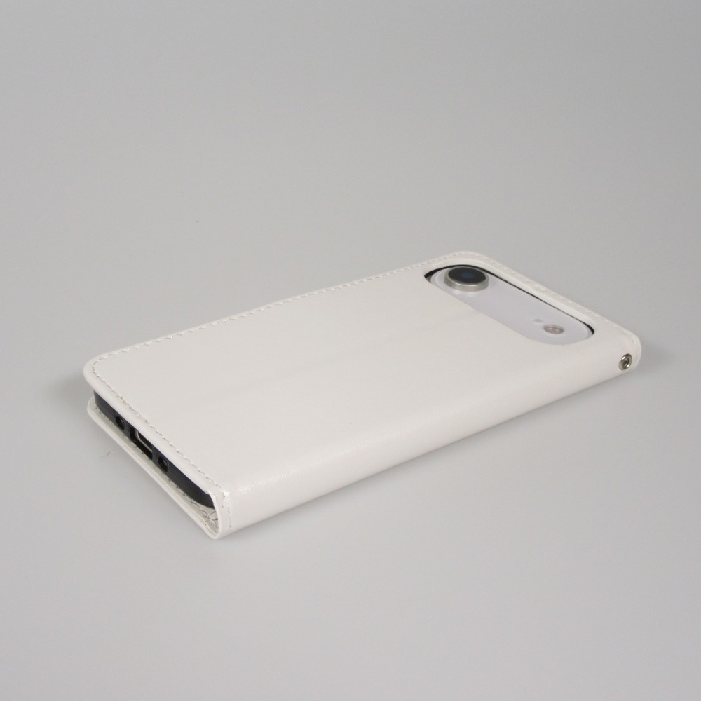 Hülle iPhone 17 Air - Premium Flip Leder Tasche - Weiss