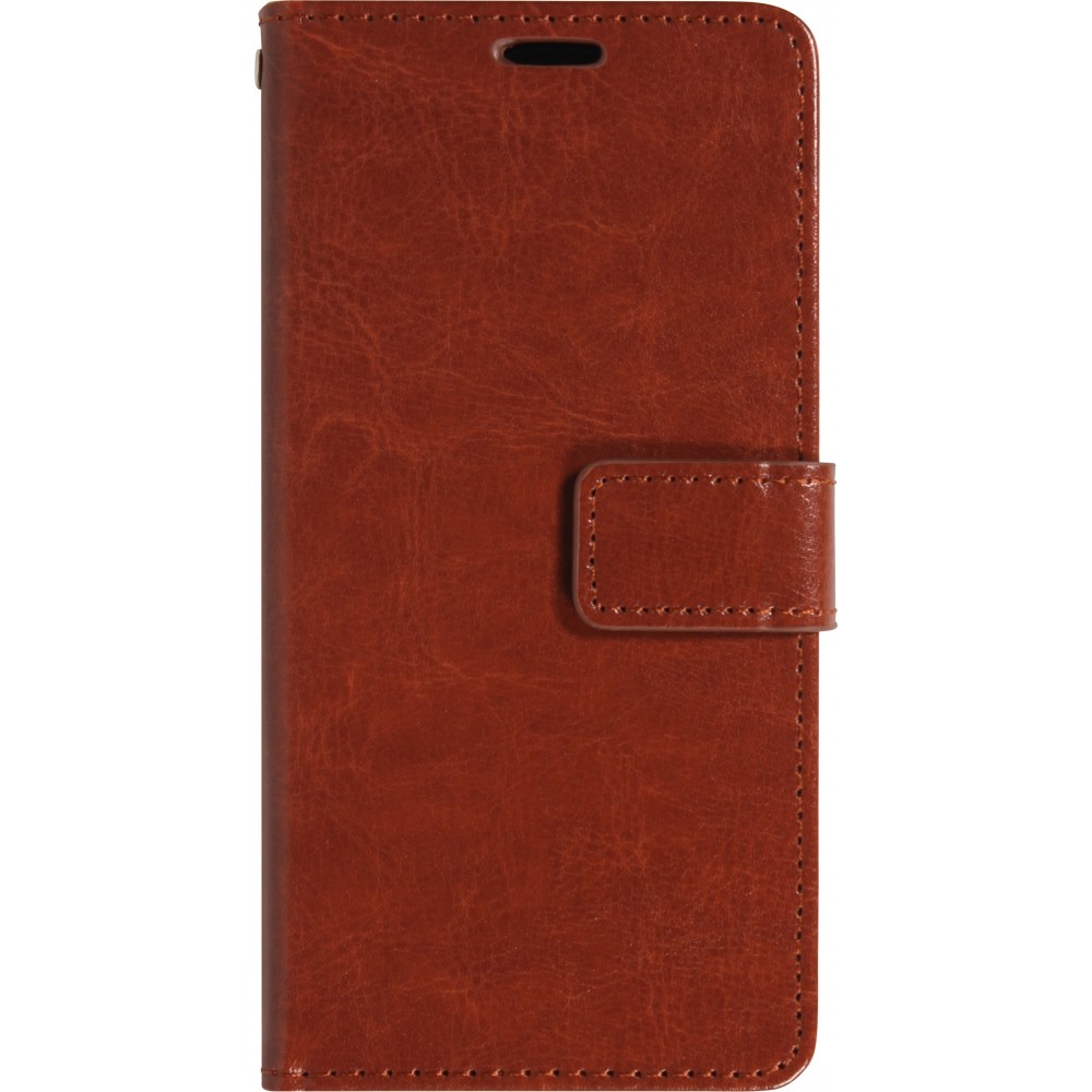 Hülle iPhone 17 Air - Premium Flip Leder Tasche - Braun