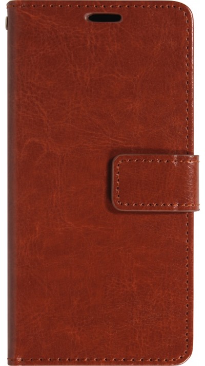 Hülle iPhone 17 Air - Premium Flip Leder Tasche - Braun