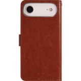 Hülle iPhone 17 Air - Premium Flip Leder Tasche - Braun