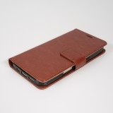 Hülle iPhone 17 Air - Premium Flip Leder Tasche - Braun