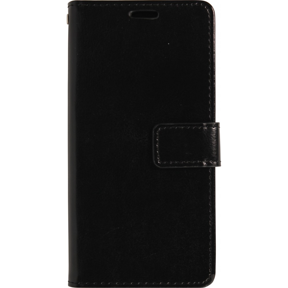 iPhone 17 Air Case Hülle - Premium Flip Leder Tasche - Schwarz