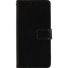 iPhone 17 Air Case Hülle - Premium Flip Leder Tasche - Schwarz