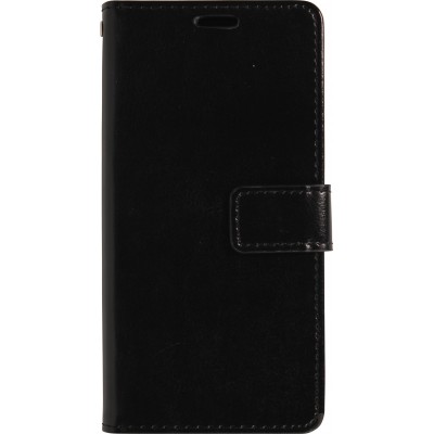 Fourre iPhone Air - Premium Flip cuir lisse porte-cartes - Noir