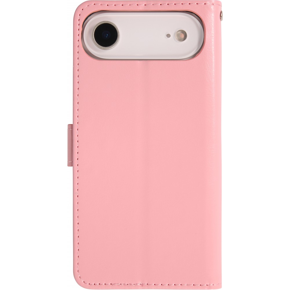Hülle iPhone 17 Air - Premium Flip Leder Tasche - Hellrosa