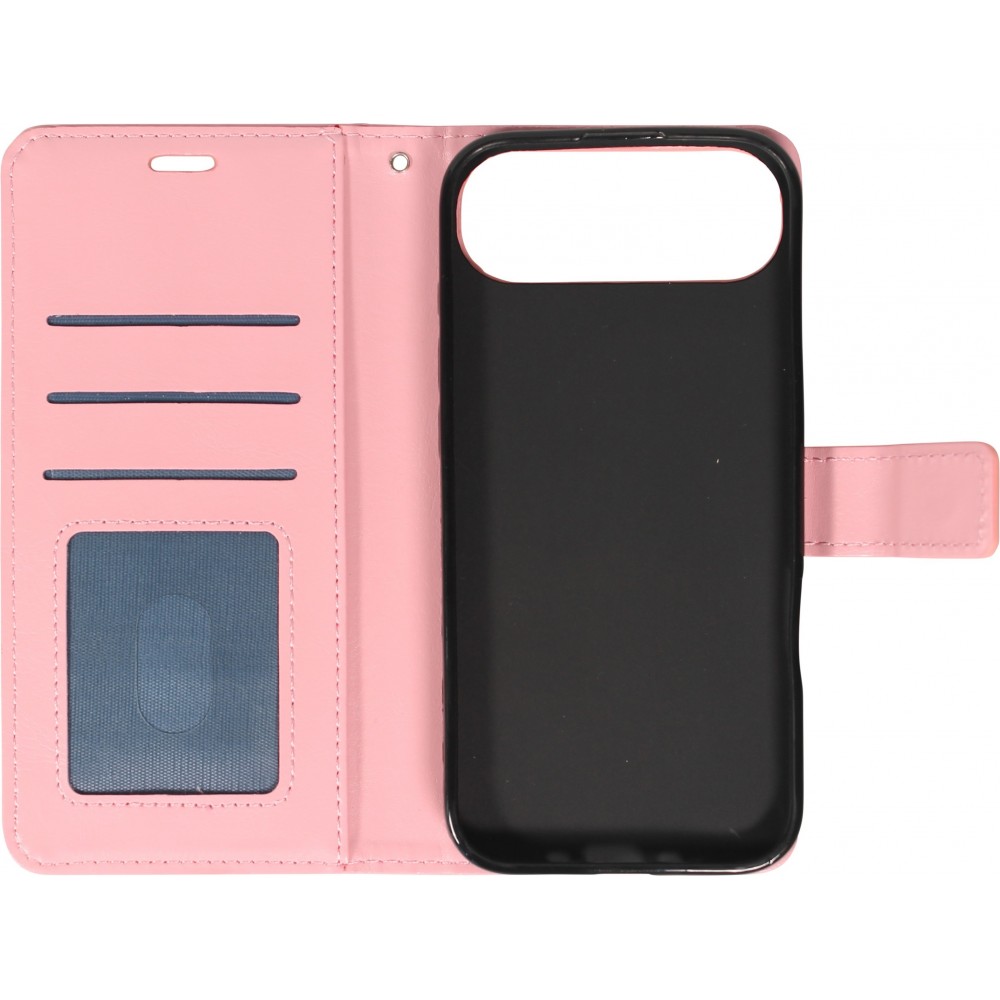 Hülle iPhone 17 Air - Premium Flip Leder Tasche - Hellrosa