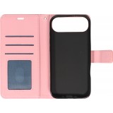Hülle iPhone 17 Air - Premium Flip Leder Tasche - Hellrosa