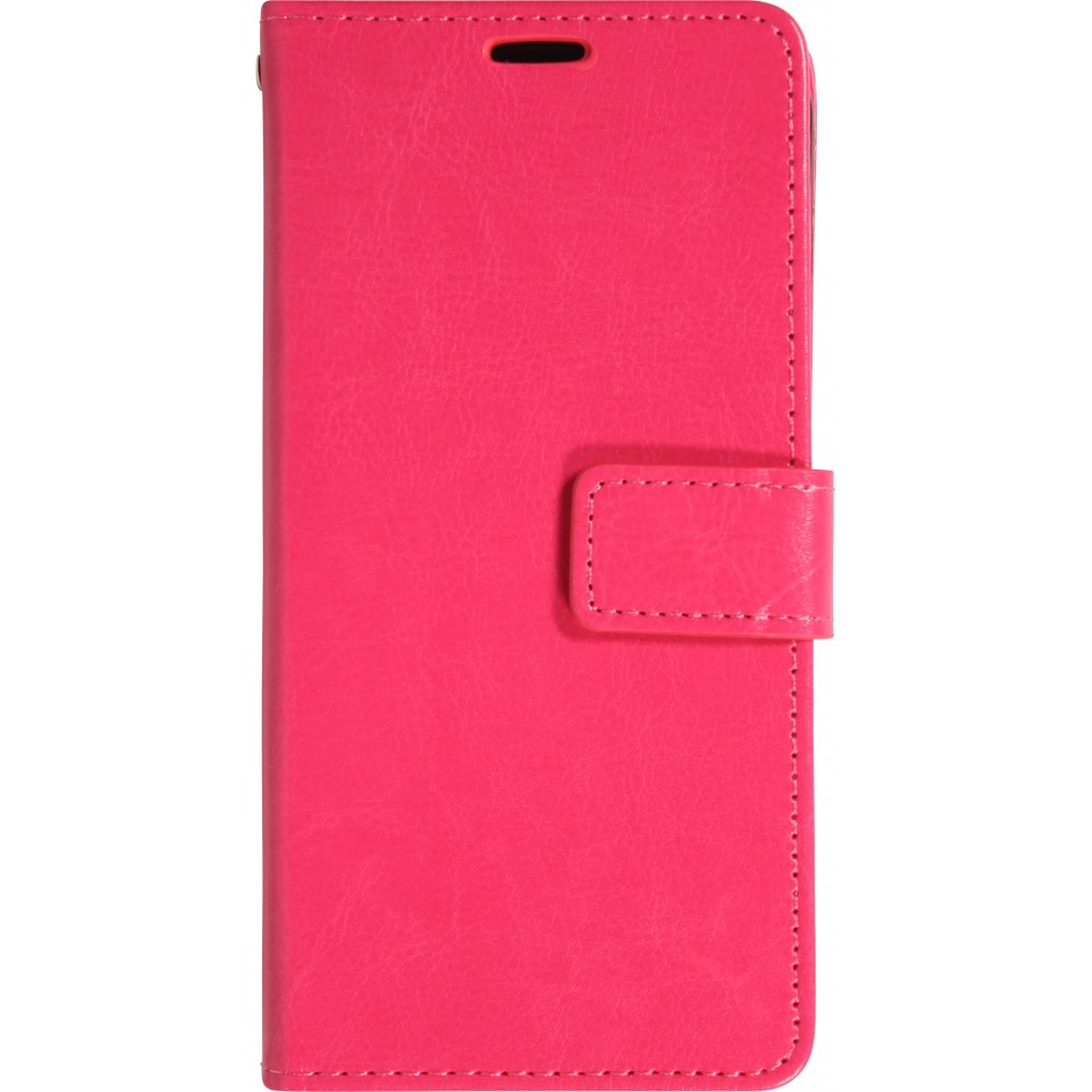 Hülle iPhone 17 Air - Premium Flip Leder Tasche - Dunkelrosa