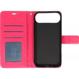 Hülle iPhone 17 Air - Premium Flip Leder Tasche - Dunkelrosa