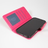 Hülle iPhone 17 Air - Premium Flip Leder Tasche - Dunkelrosa