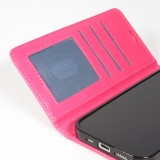 Hülle iPhone 17 Air - Premium Flip Leder Tasche - Dunkelrosa