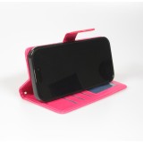 Hülle iPhone 17 Air - Premium Flip Leder Tasche - Dunkelrosa