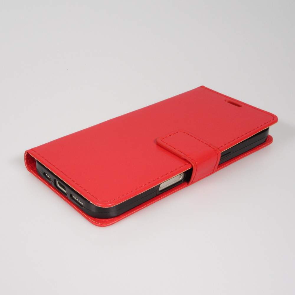 Hülle iPhone 17 Air - Premium Flip Leder Tasche - Rot