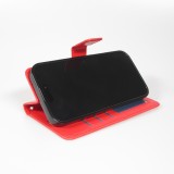 Hülle iPhone 17 Air - Premium Flip Leder Tasche - Rot